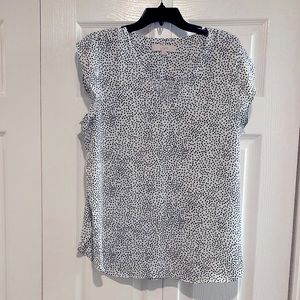 LOFT Black and White Polka Dotted Blouse
